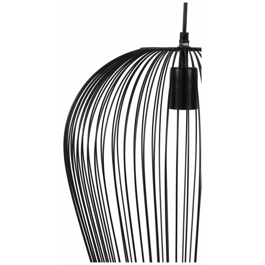 Light and Living Abby Black Pendant Light Black Pear Drop Shape